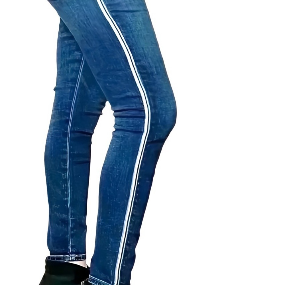 Hudson Barbara High Rise Skinny Ankle Jeans 30 Blue Side Stripe Stretch Denim - Picture 3 of 8